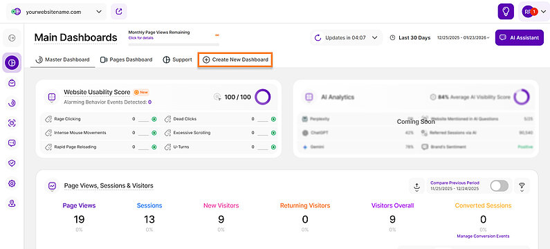 Create New Custom Dashboard