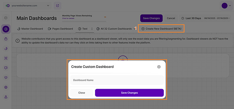 Create a New Custom Dashboard Create a New Custom Dashboard