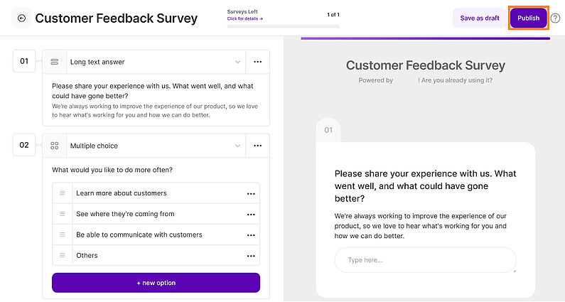 Publish Your Poll/Survey Publish Your Poll/Survey
