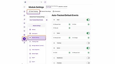 Setting auto tracked default events in TWIPLA Setting auto tracked default events in TWIPLA