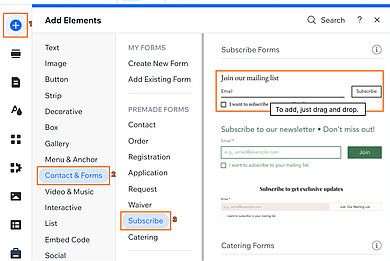 Add a form to your page Add a form to your page