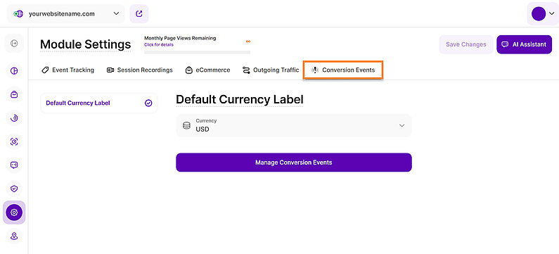 Set the Currency for Conversion Events Set the Currency for Conversion Events
