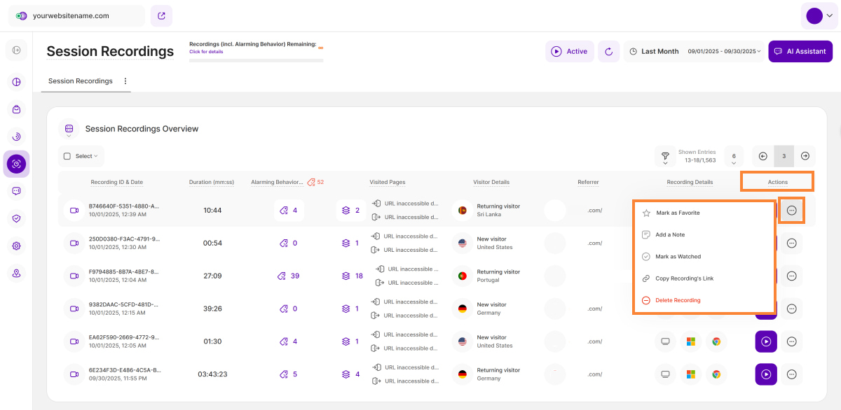 Managing your Session Recordings Managing your Session Recordings